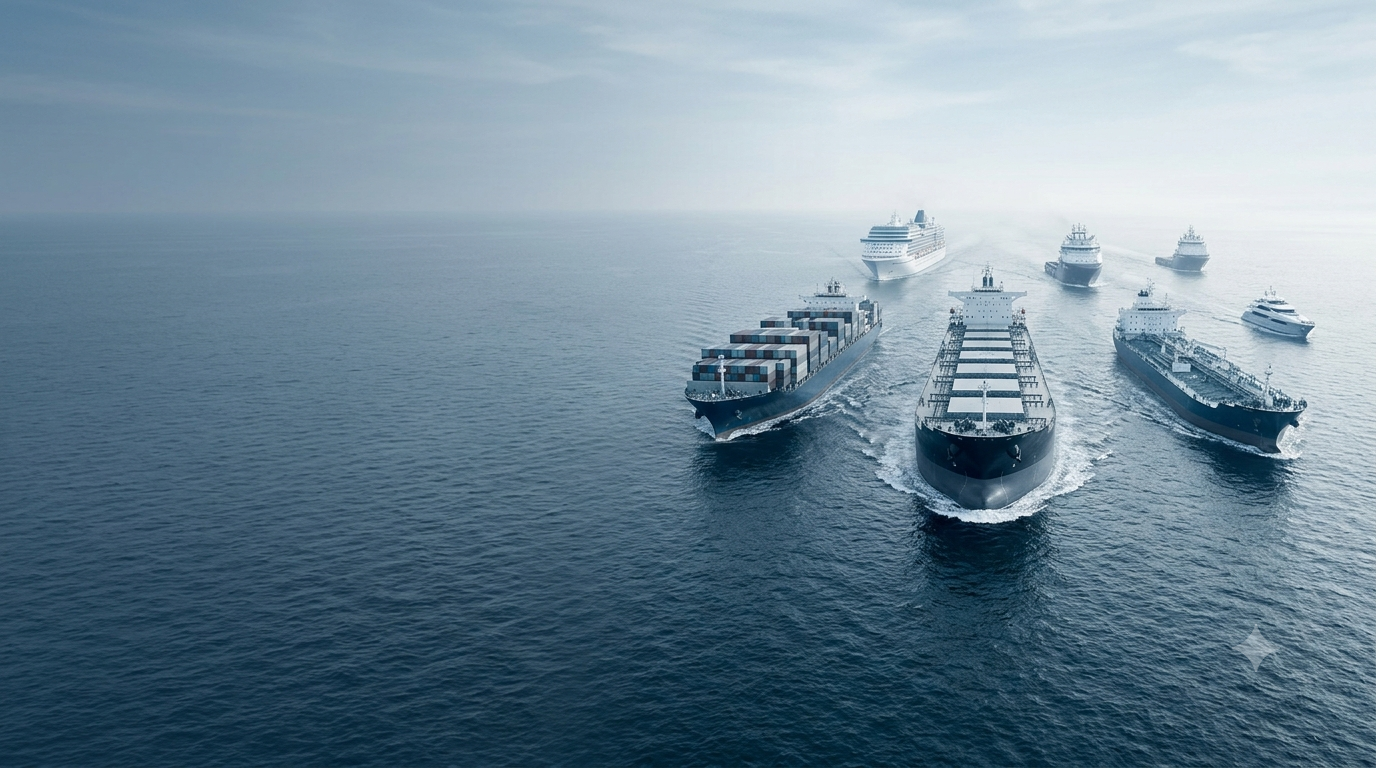 Different vessel types representing global maritime careers